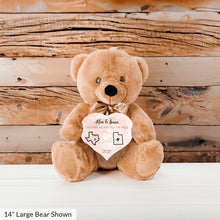 Load image into Gallery viewer, Together No Matter The Miles Teddy Bear with Heart Sign