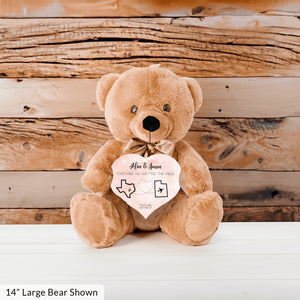 Together No Matter The Miles Teddy Bear with Heart Sign