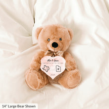 Load image into Gallery viewer, Together No Matter The Miles Teddy Bear with Heart Sign