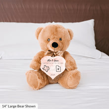 Load image into Gallery viewer, Together No Matter The Miles Teddy Bear with Heart Sign