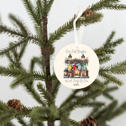 Personalized First Christmas as a Family of Christmas Ornament