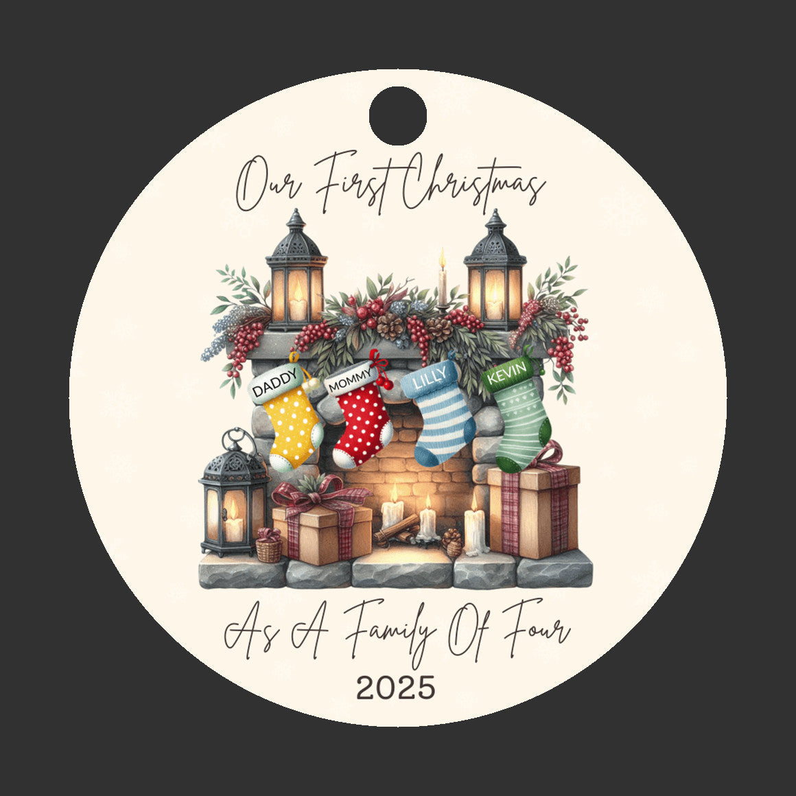 Personalized First Christmas as a Family of Christmas Ornament