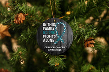 Load image into Gallery viewer, Cervical Cancer Awareness Christmas Ornament