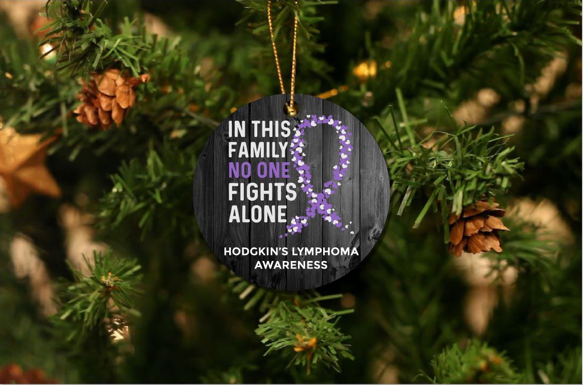 Hodgkin's Lymphoma Awareness Christmas Ornament