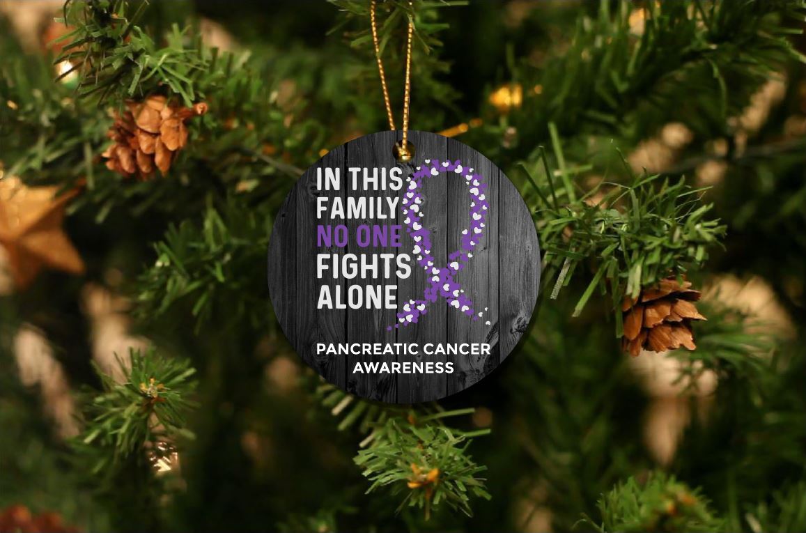 Pancreatic Cancer Awareness Christmas Ornament