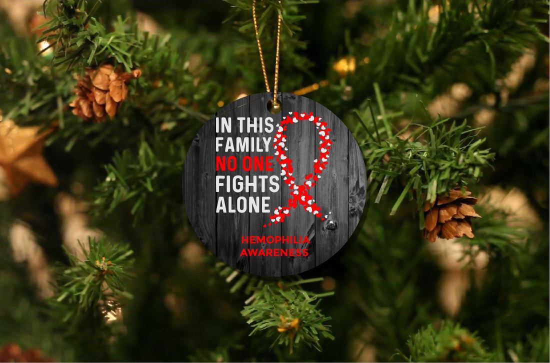 Hemophilia Awareness Christmas Ornament