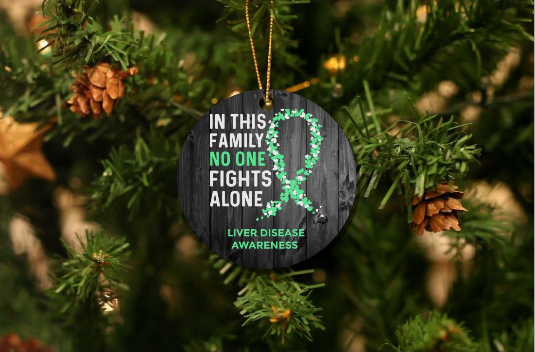 Liver Disease Awareness Christmas Ornament