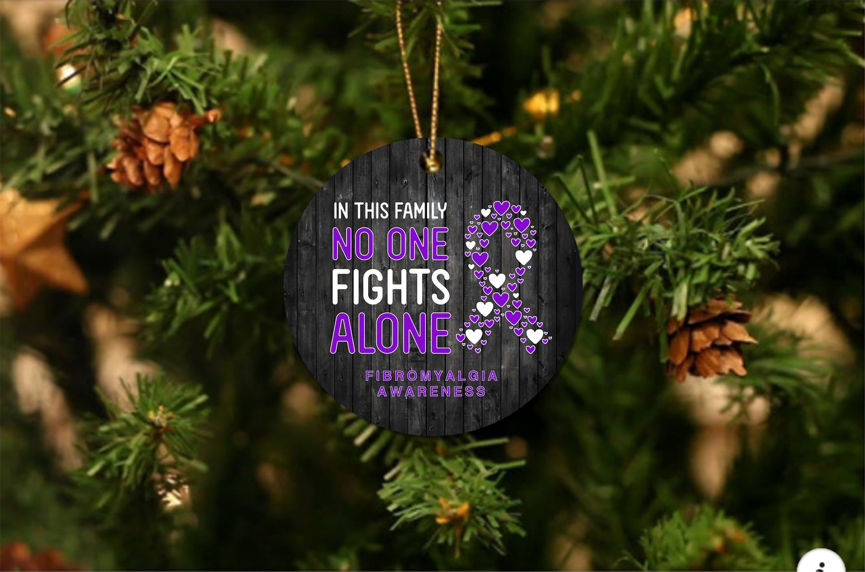 Fibromyalgia Awareness Christmas Ornament