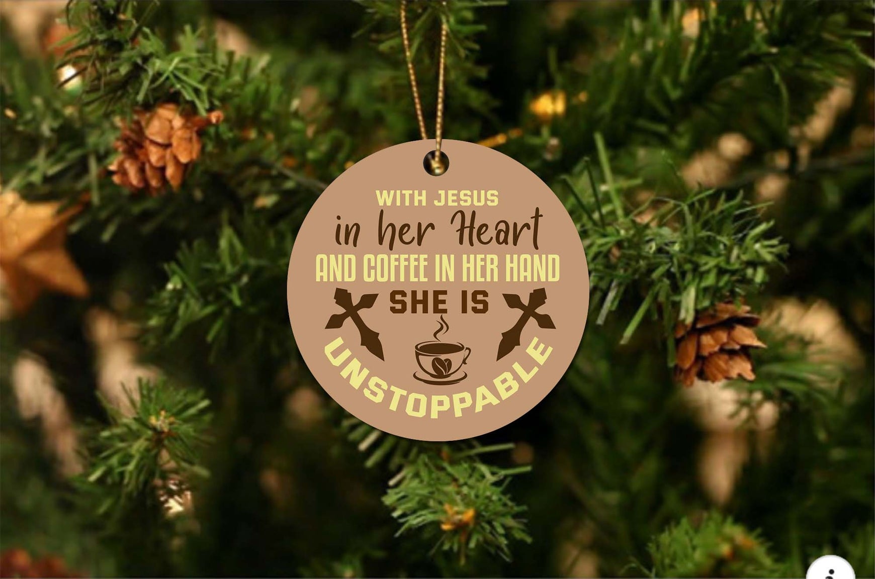 Jesus In Her Heart Christmas Ornament