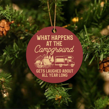 Campground Funny Christmas Ornament