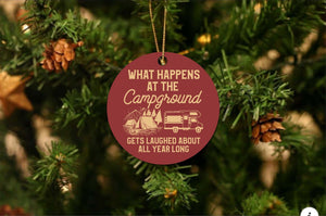 Campground Funny Christmas Ornament
