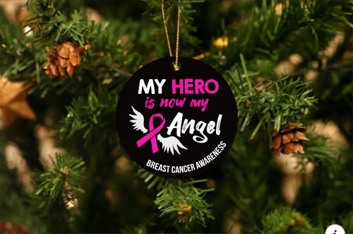 Breast Cancer Angel Christmas Ornament