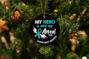 Ovarian Cancer Angel Christmas Ornament