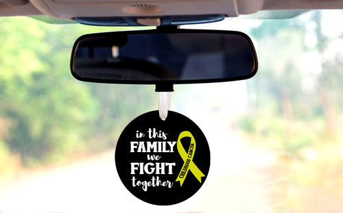In This Family We Fight Together Childhood Cancer Car Hanger Ornament