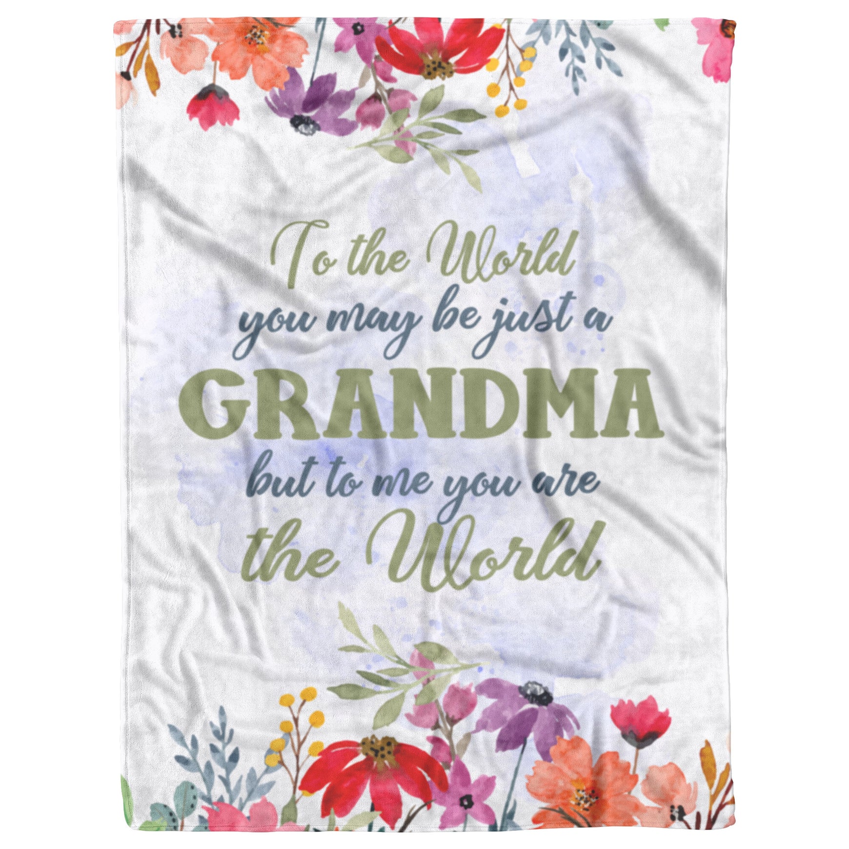 To Me You Are The World Grandma Mother's Day Fleece Blanket