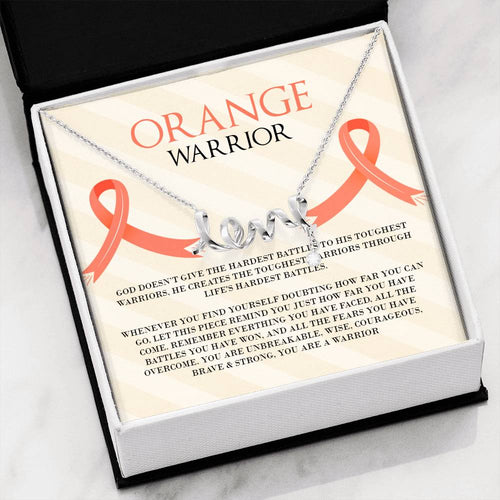Leukemia Orange Warrior Love Necklace