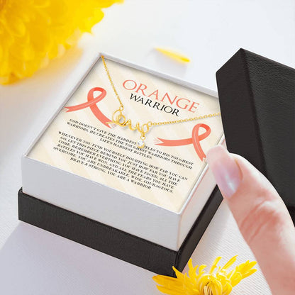 Leukemia Orange Warrior Love Necklace