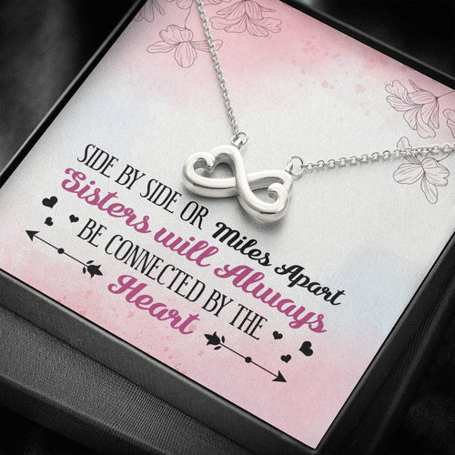 Sisters Apart Infinity Heart Necklace