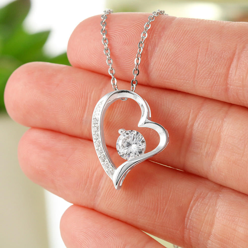 Smile Daughter Heart and Cubic Necklace