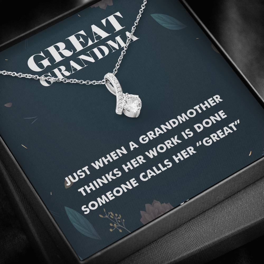 Great Grandma Ribbon Drop Pendant Necklace