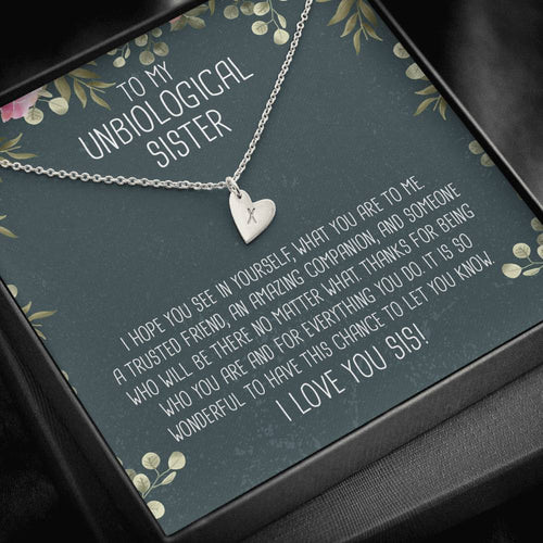 Unbiological Sister Heart Charm Necklace