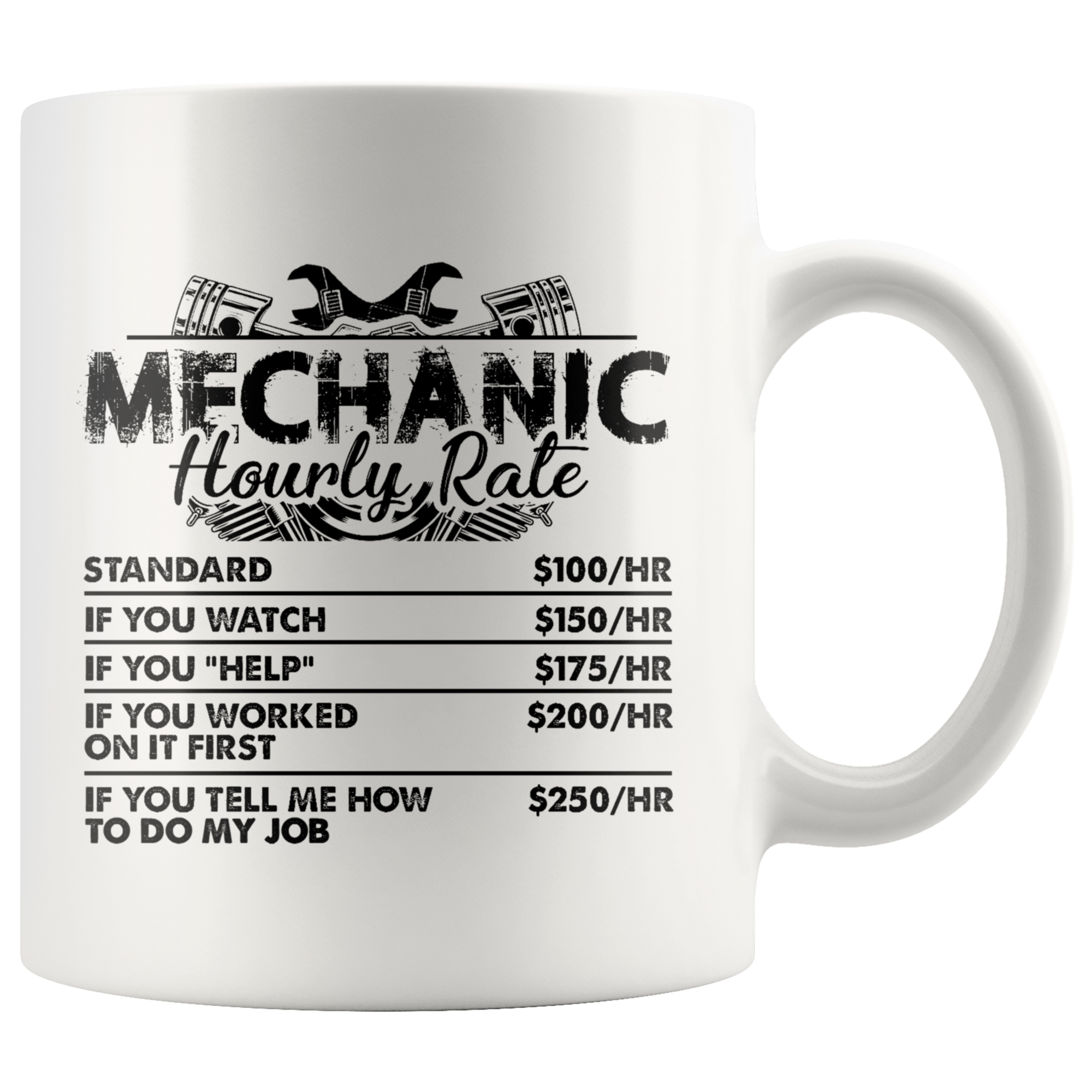 Mechanic Hourly Rate Mug