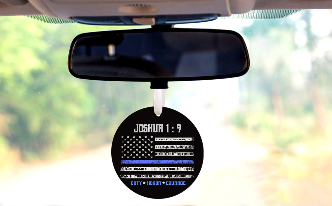 Joshua 1:9 - Police Car Ornament