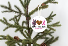 Load image into Gallery viewer, Peace Love Cure - Breast Cancer Ornament