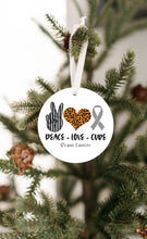 Load image into Gallery viewer, Peace Love Cure - Brain Cancer Ornament