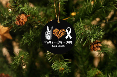 Peace Love Cure - Lung Cancer Ornament