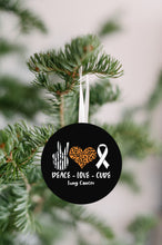 Load image into Gallery viewer, Peace Love Cure - Lung Cancer Ornament