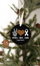 Load image into Gallery viewer, Peace Love Cure - Lung Cancer Ornament