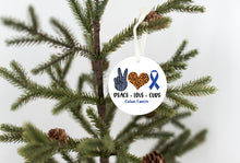 Load image into Gallery viewer, Peace Love Cure - Colon Cancer Ornament