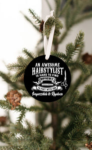 An Awesome Hairstylist Christmas Ornament
