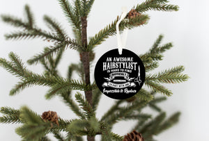 An Awesome Hairstylist Christmas Ornament