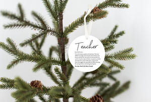 Teacher Definition Christmas Ornament