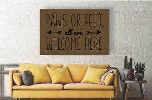 Paws Or Feet, All Are Welcome Here Canvas