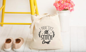 I Practice Stitch Craft Tote Bag