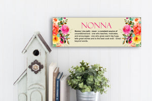 Nonna Definition Mother's Day Sign