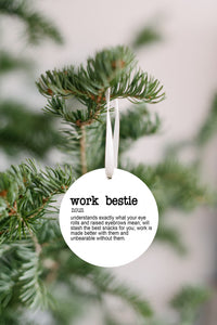 Work Bestie Christmas Ornament