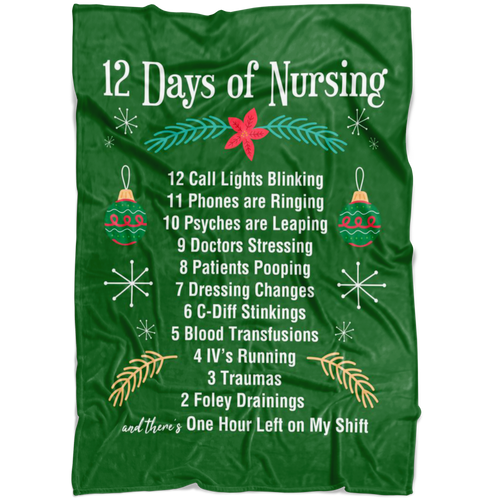 Nursing Fleece Blanket- 12 Days of Christmas
